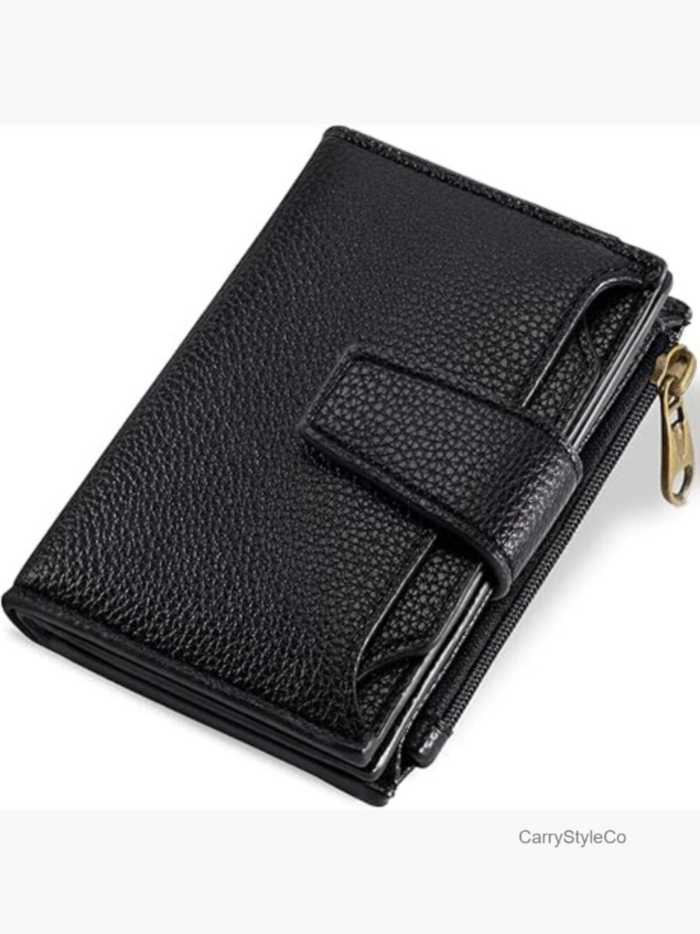 Small RFID Blocking Bifold Wallet with Zipper Coin Pocket 4 ID Window